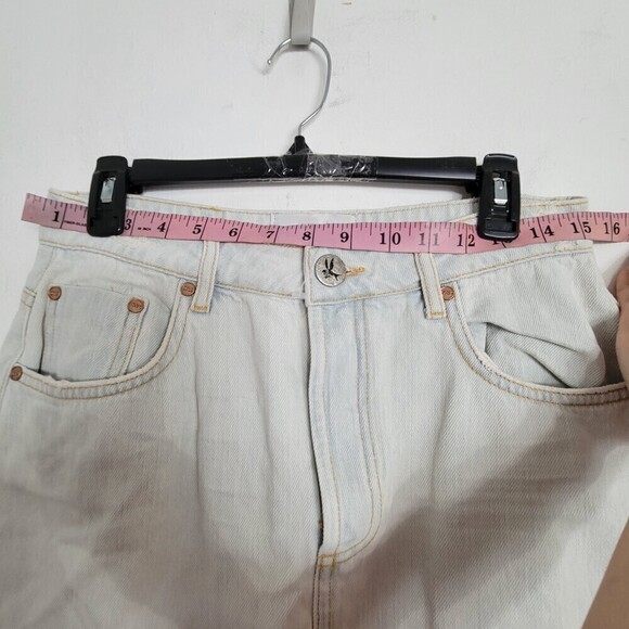 NEW One Teaspoon Brando 2020 Mini Distressed Light Wash Denim Button Fly Skirt - Picture 10 of 15